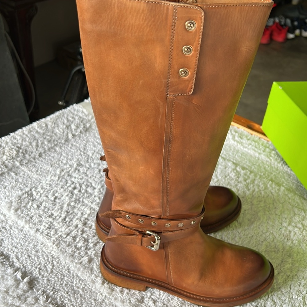 Vintage Foundry Co Reign Tall Btown Leather Riding Boots Studs 6.5 - Picture 6 of 14